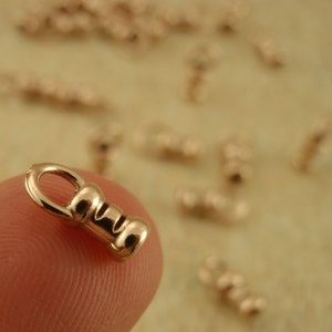 10 Bronze Cord Crimp Ends Made in the USA You Pick Size 1mm, 1.5mm, 2mm, 2.5mm, 3mm image 2