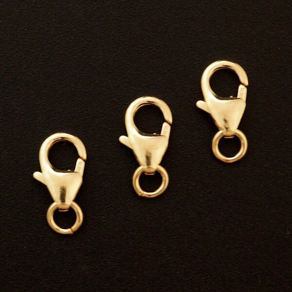 1 - 14kt Yellow Gold Filled Lobster Clasps - Teardrop 10mm, 13mm, 15mm - 100% Guarantee - Made in Italy