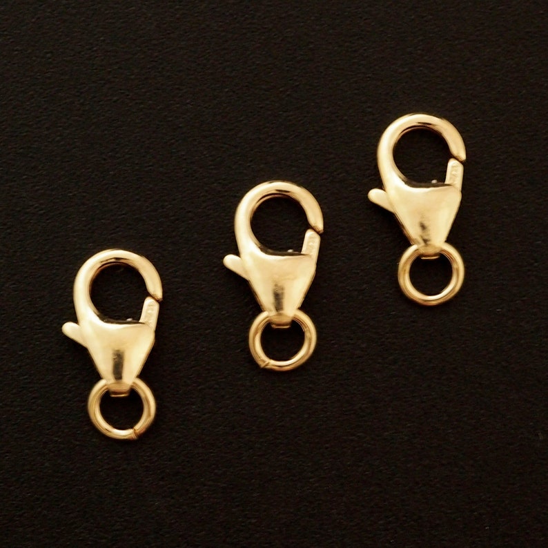 1 14kt Yellow Gold Filled Lobster Clasps Teardrop 10mm, 13mm, 15mm 100% Guarantee Made in Italy image 1