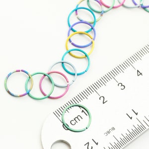 Colorful Hypoallergenic Simple Hoop in Square Titanium 12, 14, 16, 18, 20 gauge You Pick Color and Diameter image 8