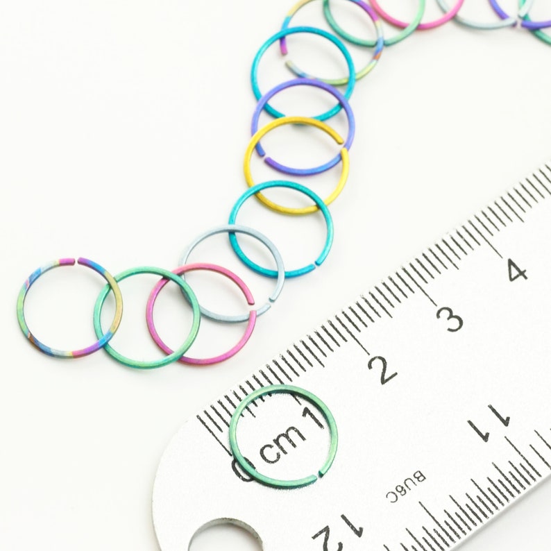 Colorful Hypoallergenic Simple Hoop in Square Titanium 12, 14, 16, 18, 20 gauge You Pick Color and Diameter image 8