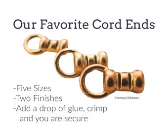 10 Bronze Cord Crimp Ends - Made in the USA You Pick Size 1mm, 1.5mm, 2mm, 2.5mm, 3mm