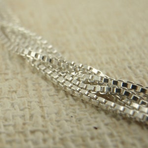 1mm Sterling Silver Chain - Square Venetian Box - Finished with Clasp or By The Foot