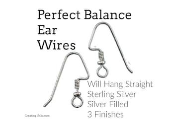 4 Pairs Perfect Balance Ear Wires with Beads and Coils - Sterling Silver and Silver Filled