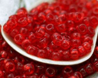 Miyuki 141 Transparent Ruby 6/0, 8/0 Glass Seed Beads - 100% Guarantee