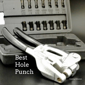 Best Metal Hole Punch - Free Sample Pack of my Stamping Discs and Mini File Set Included - Heavy Duty