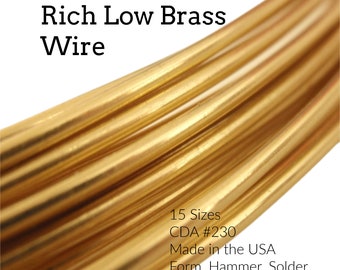 Rich Low Brass Wire - You Pick 4, 6, 8, 10, 12, 14, 16, 18, 20, 21, 22, 24, 26, 28, 30 gauge - 100% Guarantee