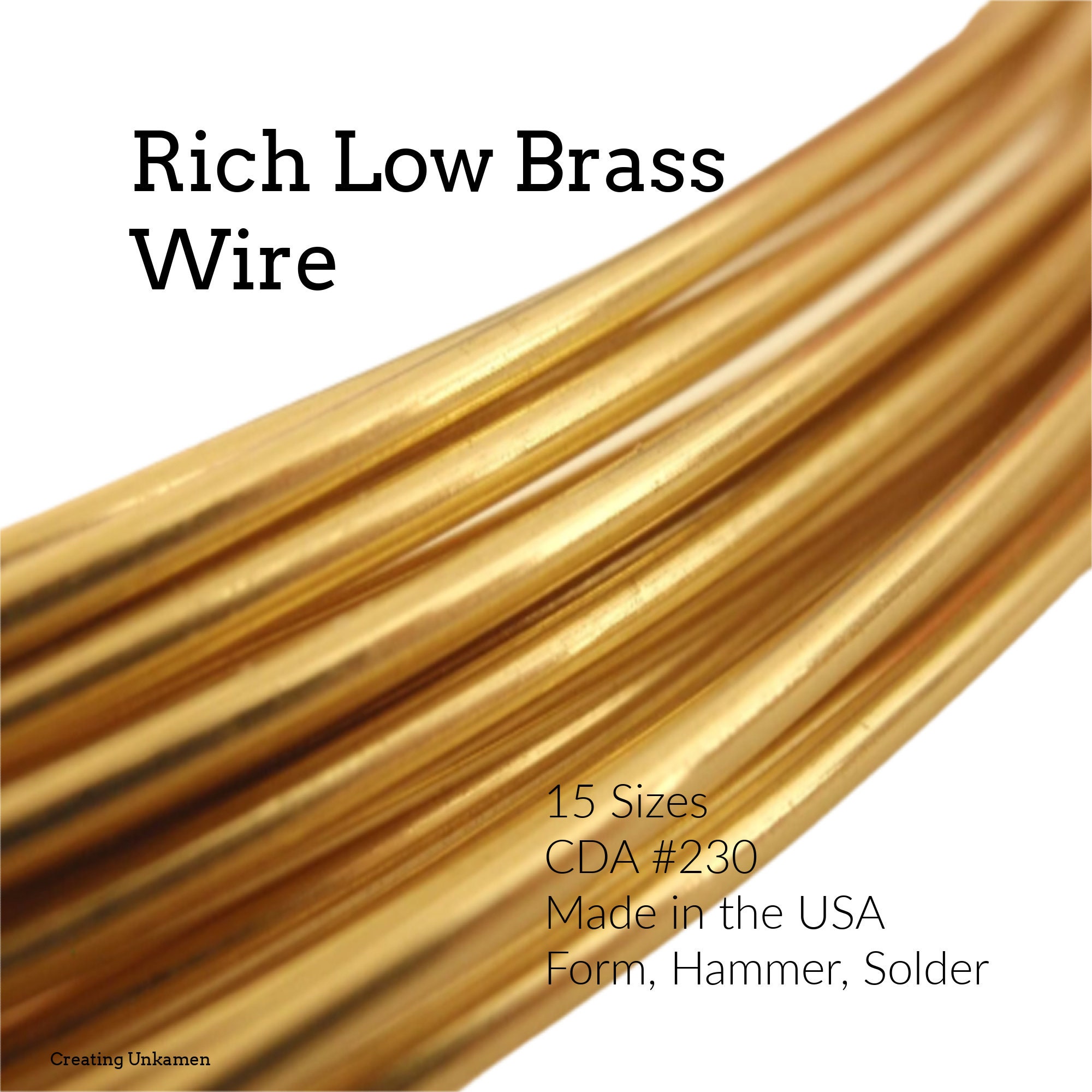 Rich Low Brass Wire You Pick 4, 6, 8, 10, 12, 14, 16, 18, 20, 21, 22, 24,  26, 28, 30 Gauge 100% Guarantee 