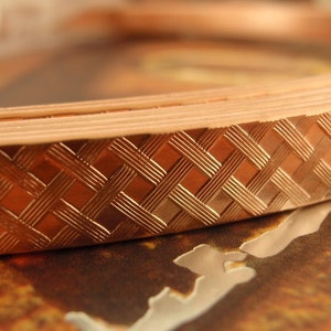Copper Pattern Wire - Solid, Raw Bracelet and Ring Stock - 1 Foot - 14 gauge -  100% Guarantee