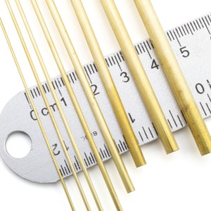 5 Segments of Round Brass Rods - Custom Lengths from 1/2 inch to 12 inch - 8 Different Diameters from 0.81mm to 4.76mm Thick