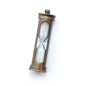 1 pendentif sablier - 47 x 14 mm - Or vieilli ou argent vieilli