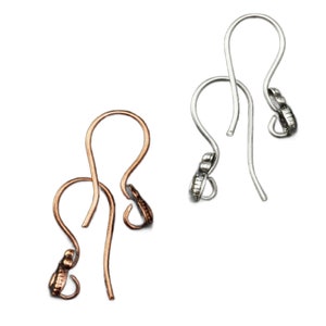 4 pairs - Ear Wires in 18 gauge with Fancy Teardrop - Antique Copper or Antique Silver Plated - 100% Guarantee image 9