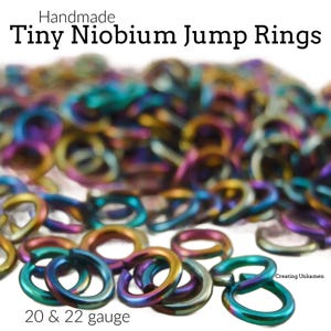Jump Rings 100 Tiny Anodized Niobium Jump Rings in Your Choice of Gauge and Diameter