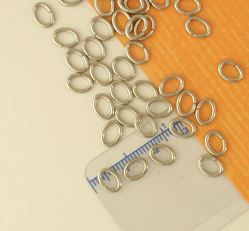 50 Stainless Steel OVAL Jump Rings You Choose 18 or 16 gauge Best Commercially Made 100% Guarantee image 4