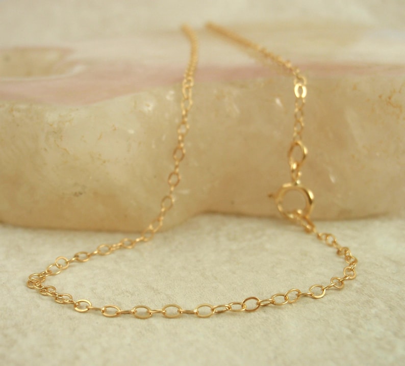 14kt Gold Filled Chain By the Foot or Finished Chain Made in the USA 1.4mm Fine Flat Cable
