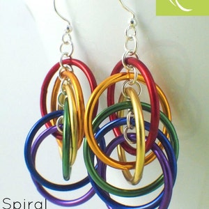 Rainbow Spiraled Mobius Hoops Earrings Tutorial - Colorful, Easy and Perfect for the Beginner - Expert PDF