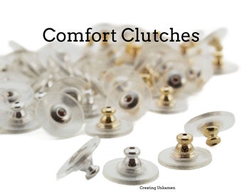 10 pairs Ear Donuts - Comfort Clutch - Perfect to Stabilize Heavy Post Earrings - Silver, Gold or Antique Gold Tone