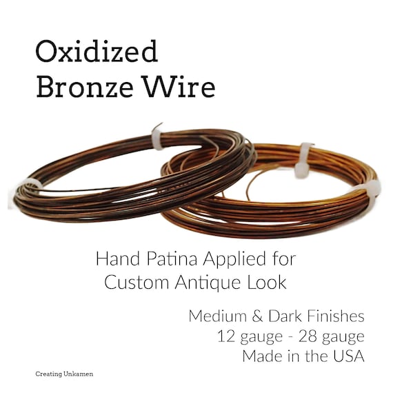 Oxidized Bronze Wire - Hand Finished Patina for Antique Look - You Pick Gauge 12, 14, 16, 18, 20, 22, 24, 26, 28