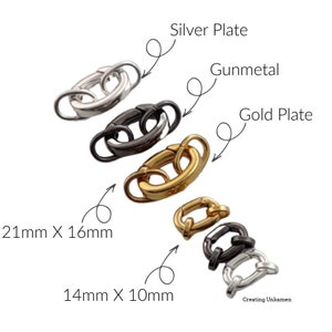 Triggerless Oval Clasp With 2 Matching Oval Jump Rings in 2 Sizes Gold ...