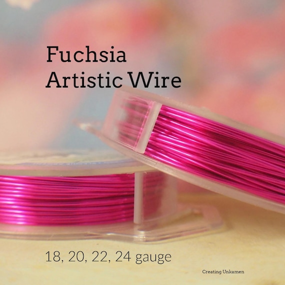 Artistic Wire Fuschia Permanently Colored 18, 20, 22, 24 gauge