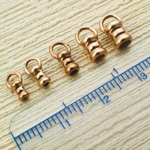 10 Bronze Cord Crimp Ends Made in the USA You Pick Size 1mm, 1.5mm, 2mm, 2.5mm, 3mm image 3