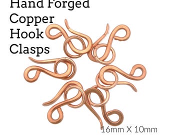 Clasp Hand Forged Medium Copper 16mm X 10mm with Jump Ring
