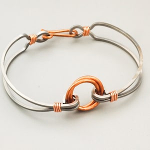 Tutorial Stainless Steel and Copper Focal Bangle Bracelet - Intermediate Wire Working Jewelry
