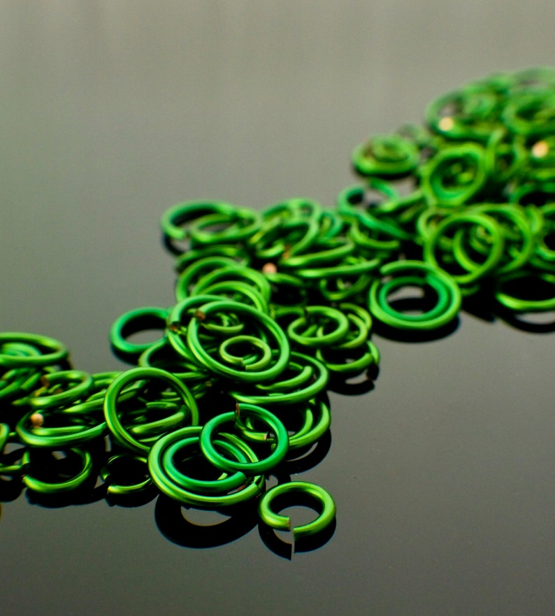 100/% Guarantee 22 or 24 gauge 100 Green Jump Rings Custom Handmade 10 14,16 18 20 12