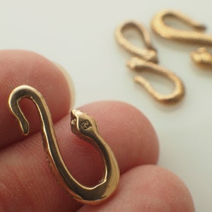 1 Cast Bronze Snake S-Hook Clasp You Pick Style Made in the USA 100% Guarantee image 4