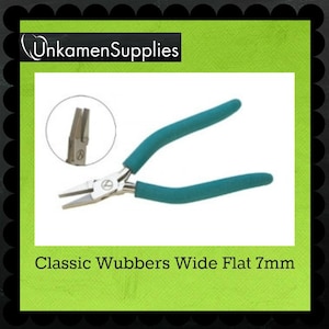 Classic Wubbers 1238 Wide Flat Nose Pliers - 7mm Tips - Free Jump Ring Sample