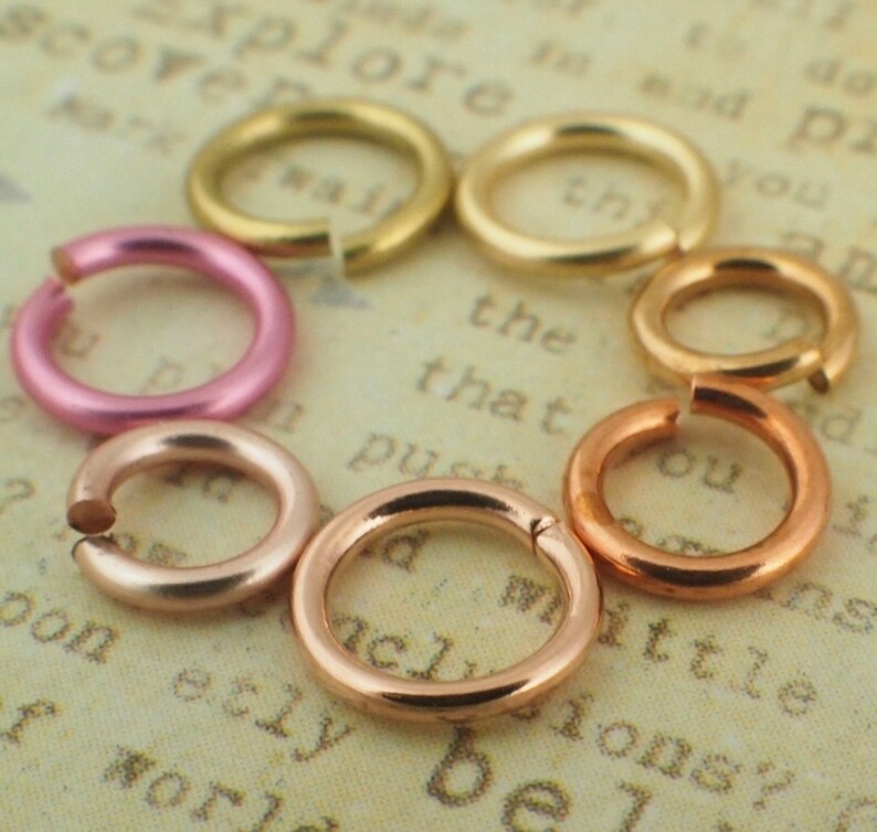 100 Rose Gold Plated Brass Jump Rings 18 gauge 10mm OD Best Etsy