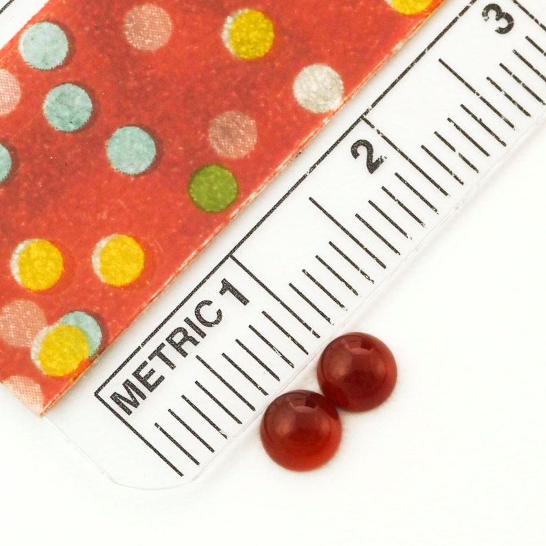 Carnelian Round Calibrated Cabochon Stones 3mm, 4mm, 5mm, 6mm, 8mm, 10mm, 12mm, 16mm, 20mm image 2