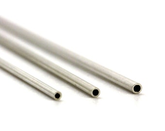 Small Round Sterling Silver Tubing in Custom Lengths - 2 inch to 12 inch Length - 5 Diameters From 1.45mm OD to 2.59mm OD