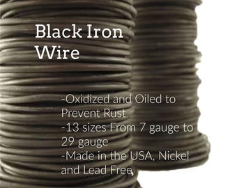 Black Iron Wire Oxidized and Oiled to Prevent Rust 100% Guarantee - You Pick Gauge 7, 8, 10, 12, 14, 17, 18, 19, 21, 23, 25, 26