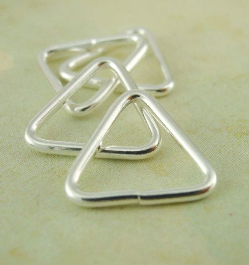 5 Sterling Silver Triangle Jump Rings - Open and Closed in 4 Sizes ...