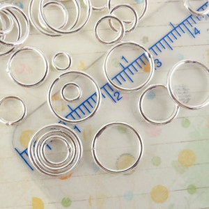 100 Soldered Closed Silver Plated Jump Rings Best Commercially Made 20 gauge 4mm, 6mm, 8mm, 10mm, 18 gauge 6mm, 8mm, 10mm OD image 1