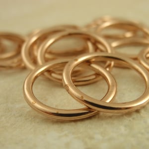 Soldered Closed Bronze Jump Rings in 14, 15, 19 and 21 gauge Also Antique Bronze image 1
