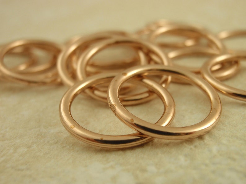 Soldered Closed Bronze Jump Rings in 14, 15, 19 and 21 gauge Also Antique Bronze image 1