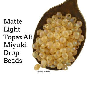 Miyuki DP-132FR Matte Light Topaz AB Drop Seed Beads