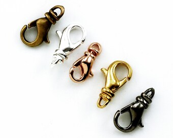 Small Swivel Lobster Clasps  12mm X 7mm in Rose Gold, Silver, Gold, Antique Gold Plate  - Perfect for Bracelets -  Best Commercially Made