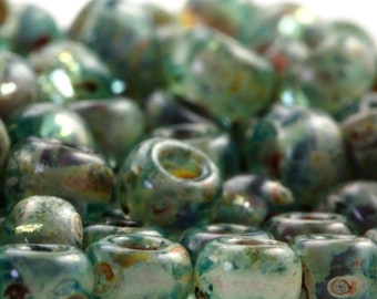 Transparent Seafoam Picasso Miyuki 6/0 Glass Seed Beads - 100% Guarantee