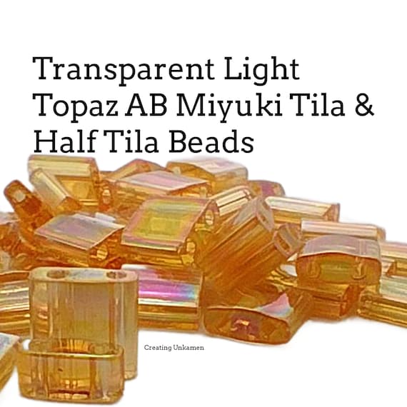Miyuki 251 Transparent Light Topaz AB Tila and Half Tila Miyuki 251 Transparent Light Topaz AB Tila and Half Tila