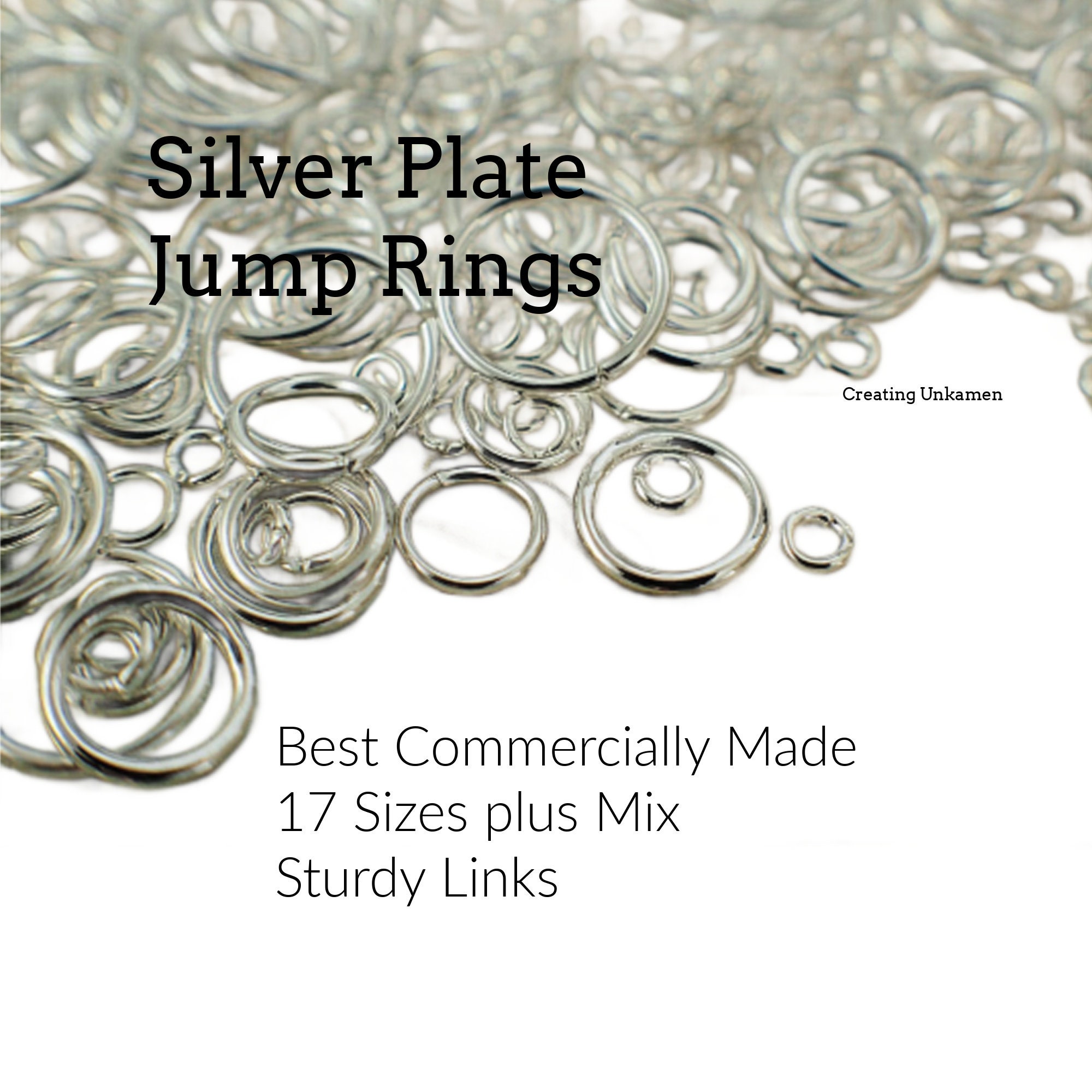 Silver Plated Jump Ring, Round, Heavy, 4.5mm (Pack)