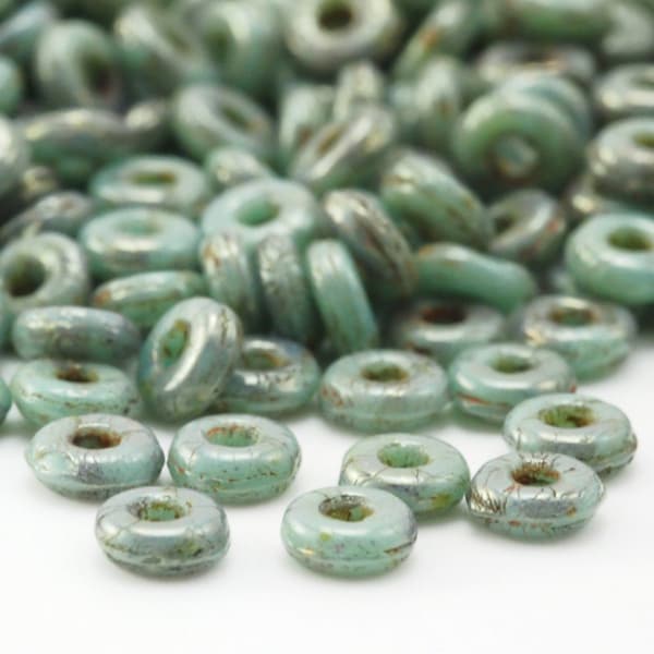 150  4mm O Czech Beads, Ring Beads in Peridot, Amethyst, Topaz, Turquoise Picasso - 100% Guarantee