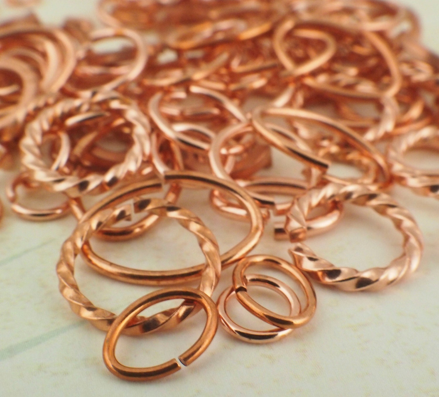 Deluxe Sample Pack 100 Solid Copper Jump Rings Fancy Square Etsy
