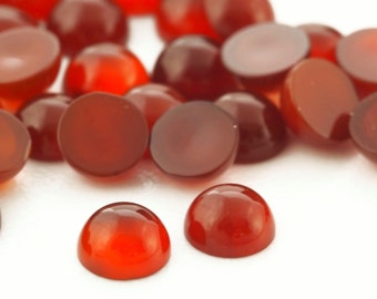 Karneol runde kalibrierte Cabochon Steine - 3 mm, 4 mm, 5 mm, 6 mm, 8 mm, 10 mm, 12 mm, 16 mm