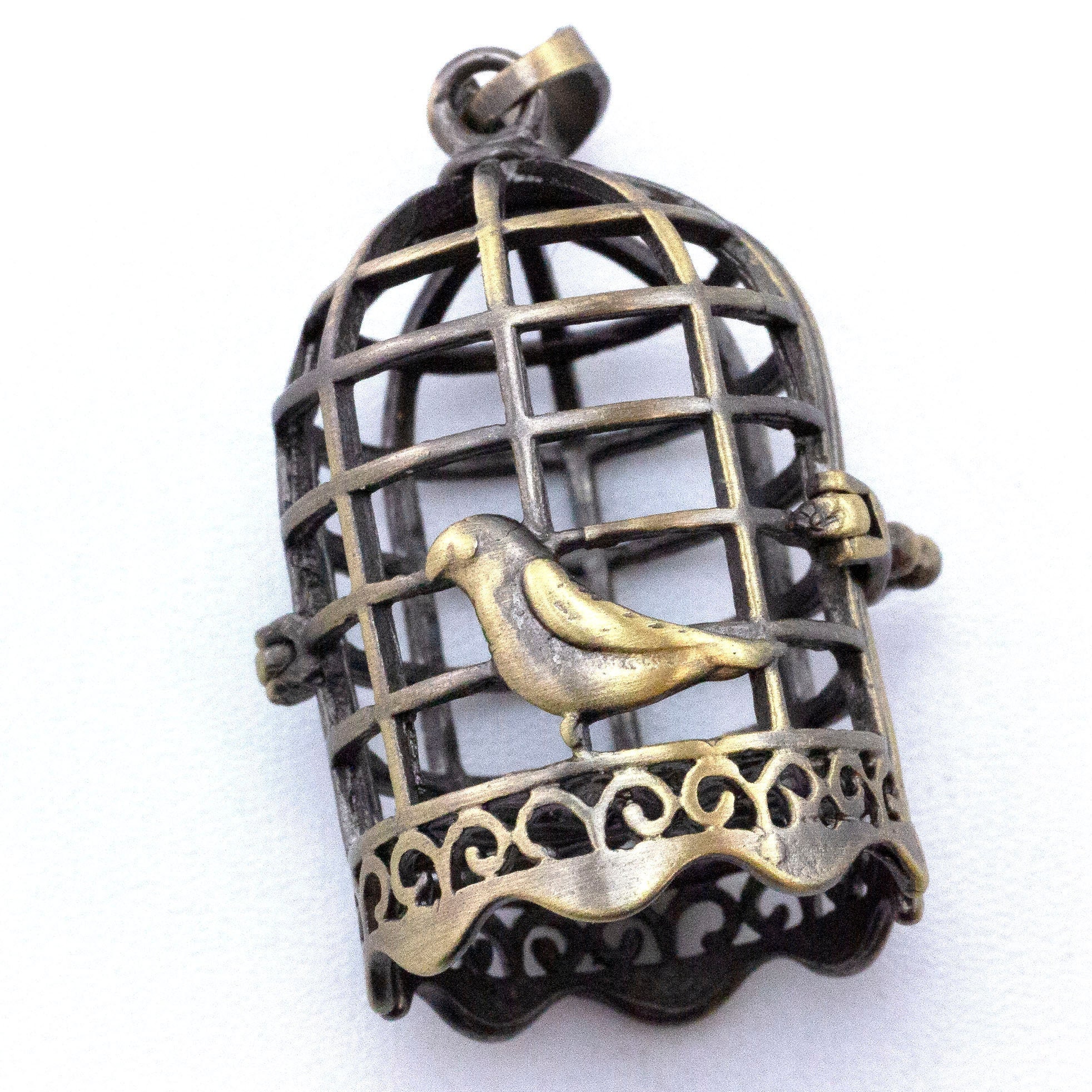 Fox Cage Charm, 925 Sterling Silver Pearl Cage Pendant, Real Freshwater Pearl Pendant, Wish Pearl Cage Necklace, Animal Cage Pendant F3085-P