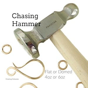 Chasing Hammer - Flat or Domed - Our Pick for a Great All Around Planishing Tool - Wire Sample Included