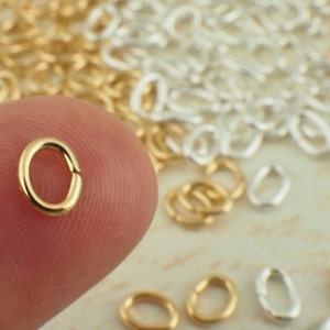 100 anneaux ovales en métal argenté, plaqué or, or vieilli et bronze à canon image 9