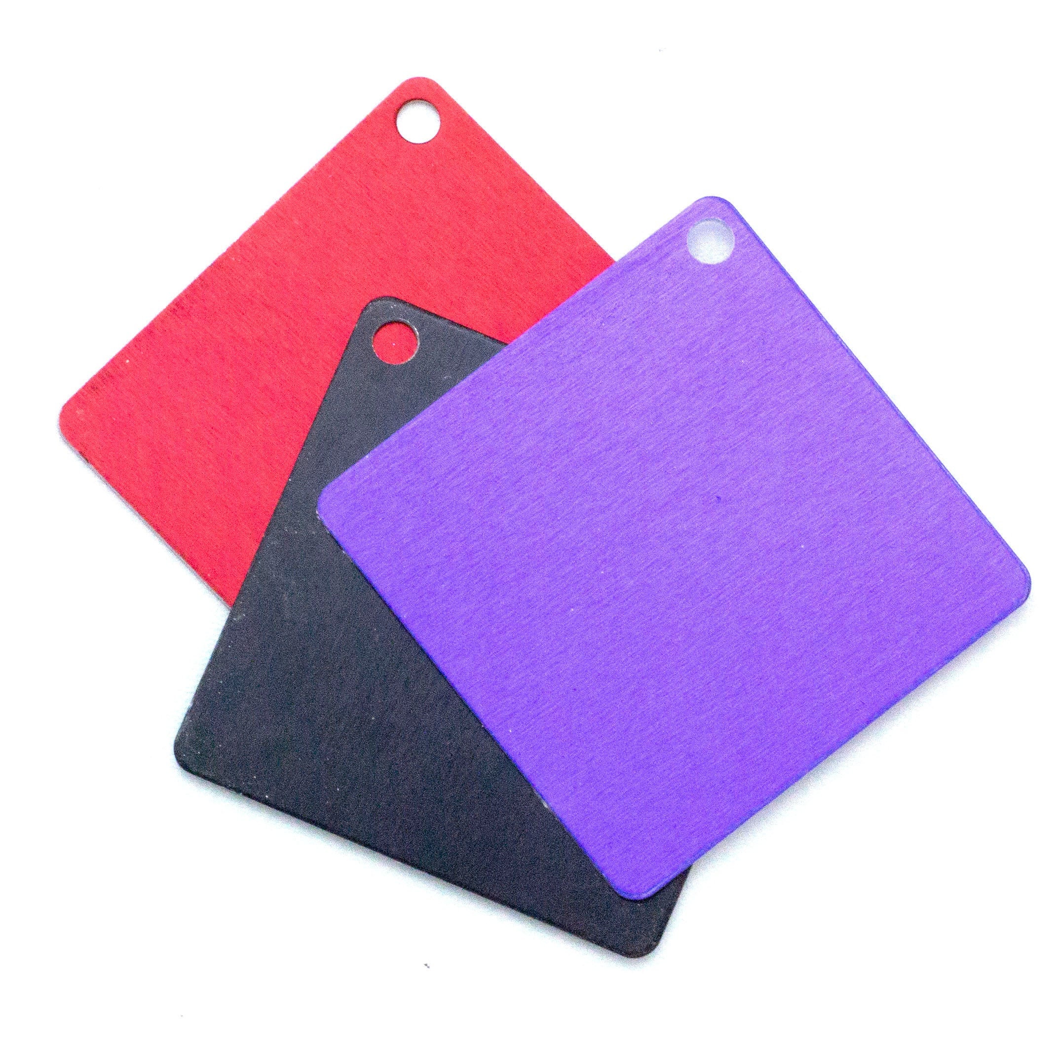 Square Flying Disc 8 Economical Aluminum Squares 37mm - Use as Discs, Blanks, Tags ...
